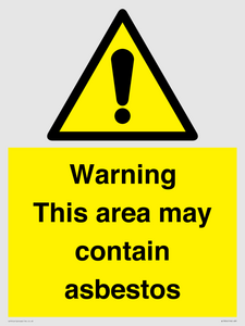 Warning This area may contain asbestos